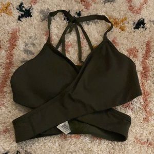 Alphalete green wrap sports bra small